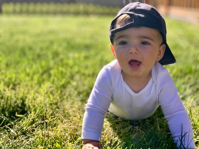Here is Theo exploring the world